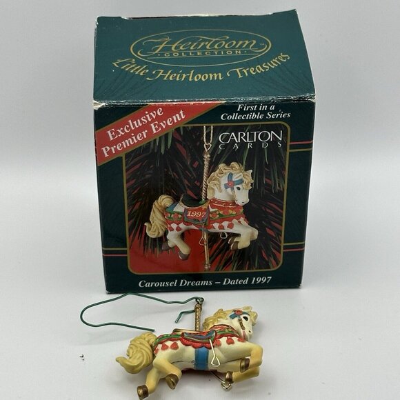 1997 Carlton Heirloom In Box 1st In Series 'Carousel Dreams' Ornament - Picture 3 of 6